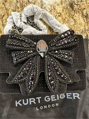 Kurt Geiger Shoreditch Bow Shoulder Bag with Multicolor Jewel Accent